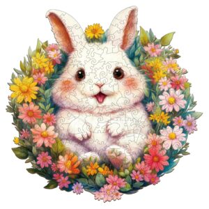 木製ジグソーパズル ふわふわウサギ 66a38e5d26232