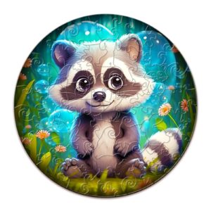 子供の木のジグソーパズル-かわいいアライグマ 66d232aab7430
