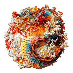 木製ジグソーパズル – 中国のドラゴン 1 66c332658c112
