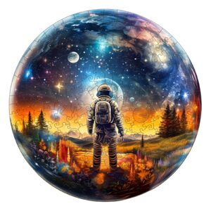 木製ジグソーパズル – クリスタルボールの宇宙飛行士 66d14ffe7aa89