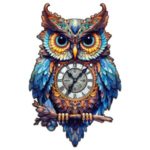 木製ジグソーパズル – フクロウ時計 66d25c0da769a