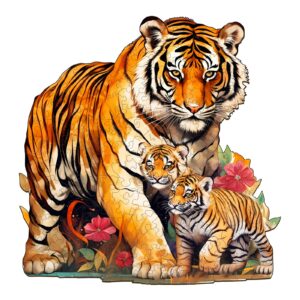木製ジグソーパズル – タイガーファミリー 2 66cebbd14983a